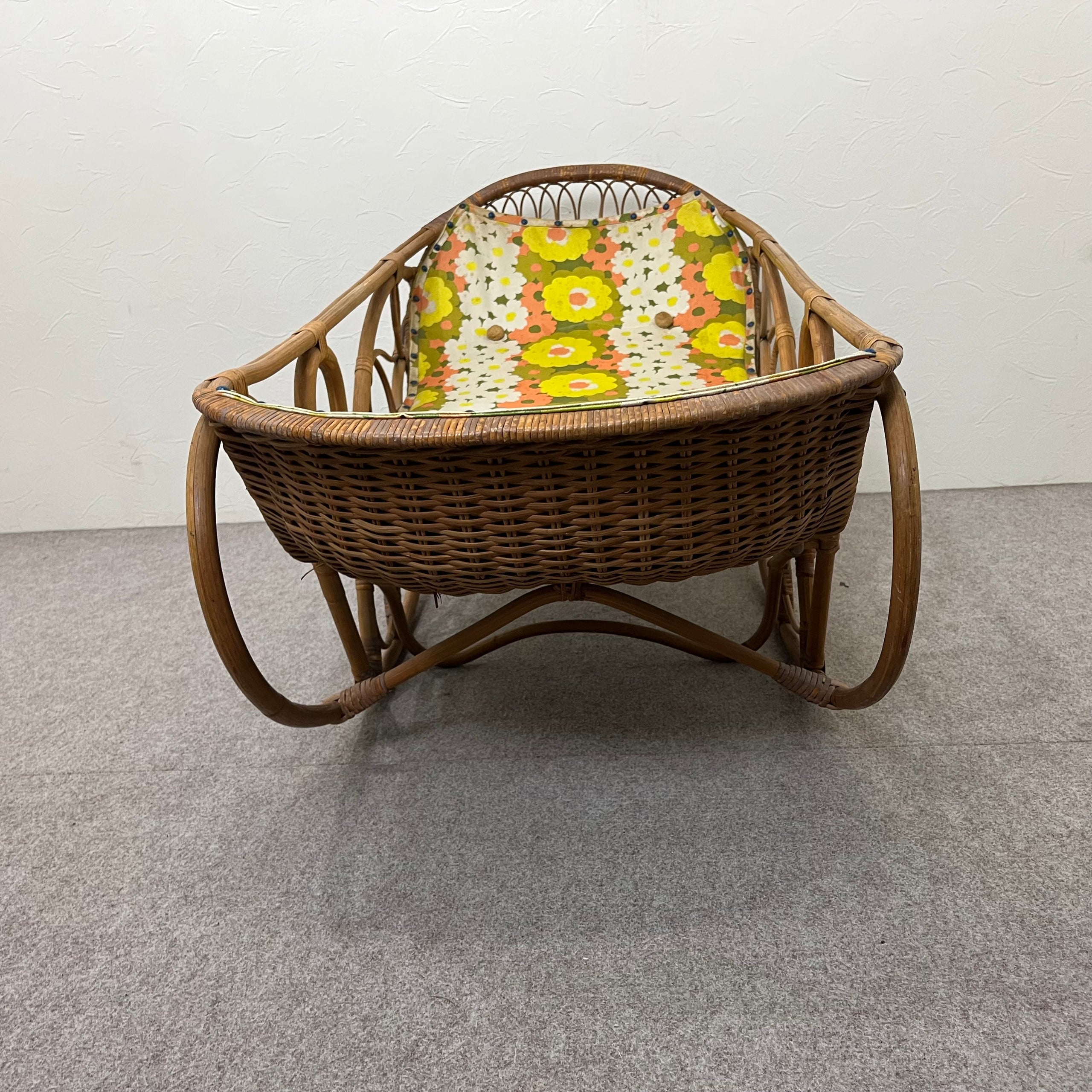 ベビーベッド ゆりかご ベビーバスケット ラタン素材 ナチュラル